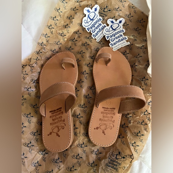 Pagonis Greek Leather Toe Sandals - Picture 1 of 4